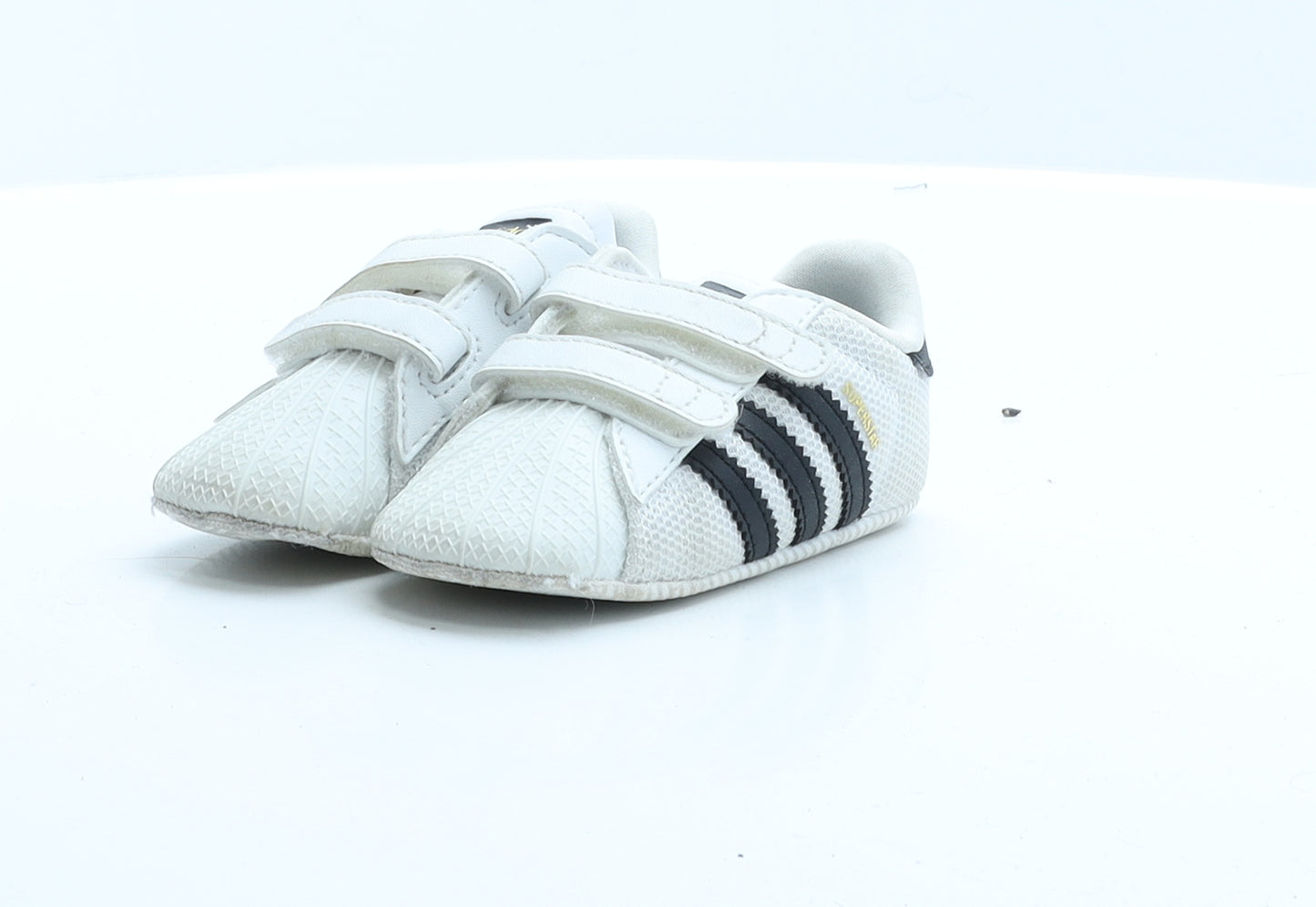 adidas Boys White Striped Polyester Trainer  3