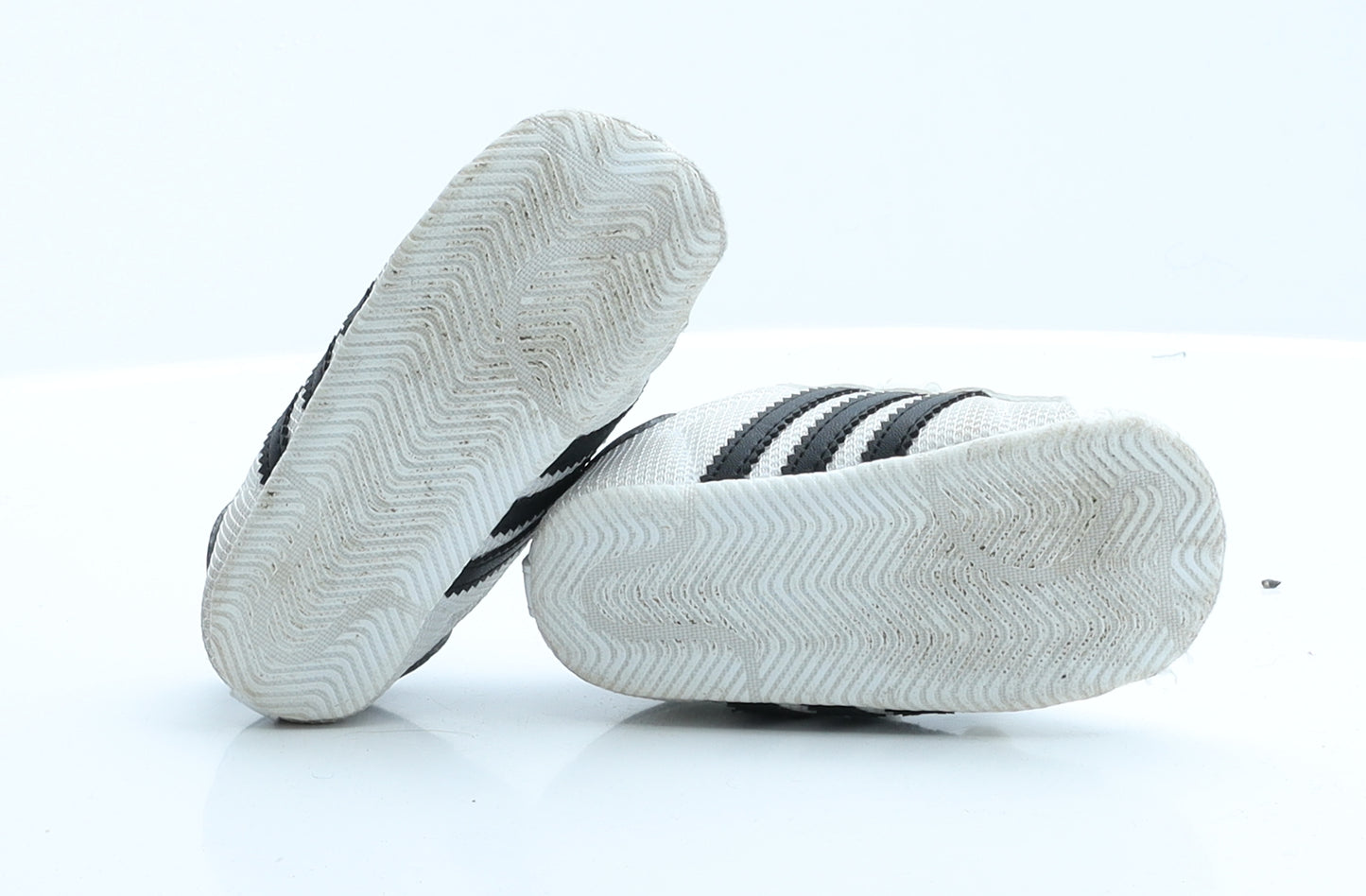 adidas Boys White Striped Polyester Trainer  3