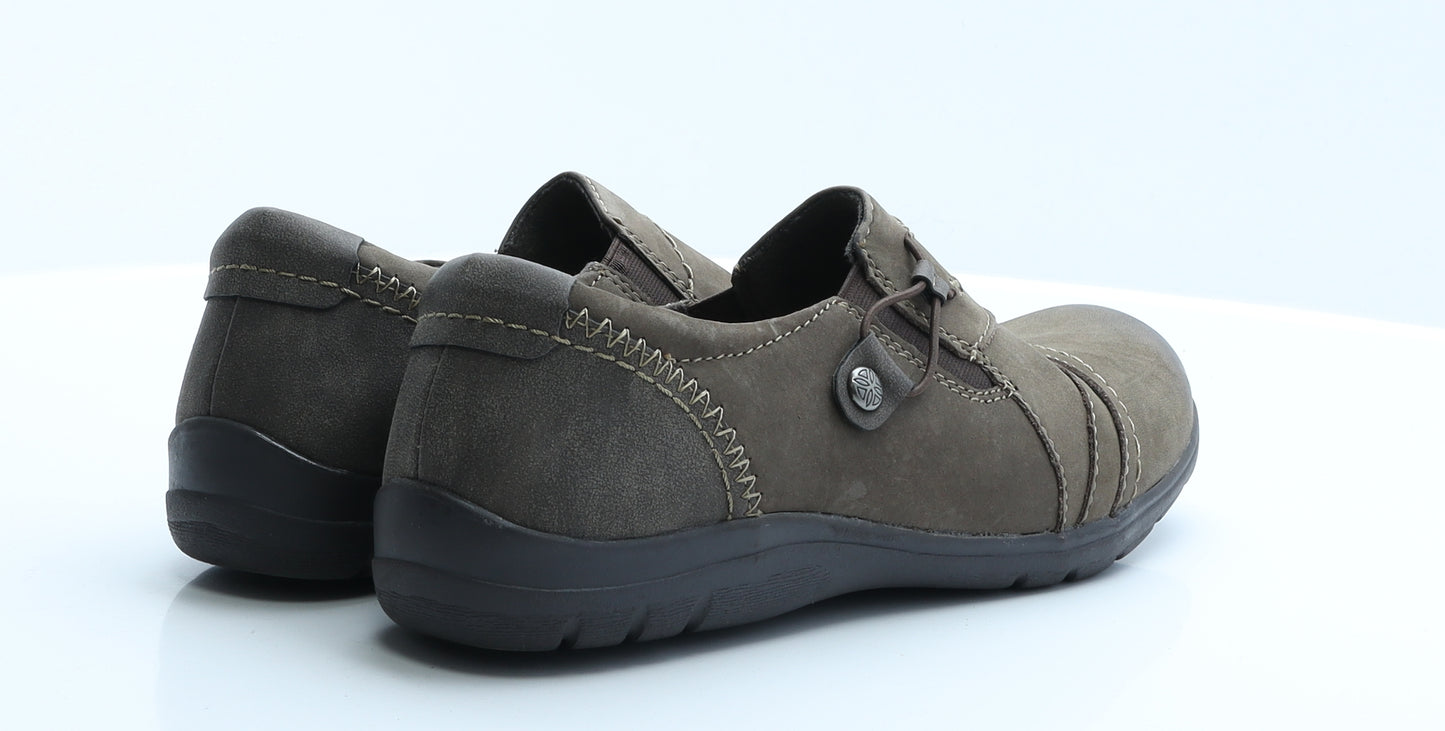 Earth Spirit Womens Brown Polyester Loafer Flat UK 8 EUR 41