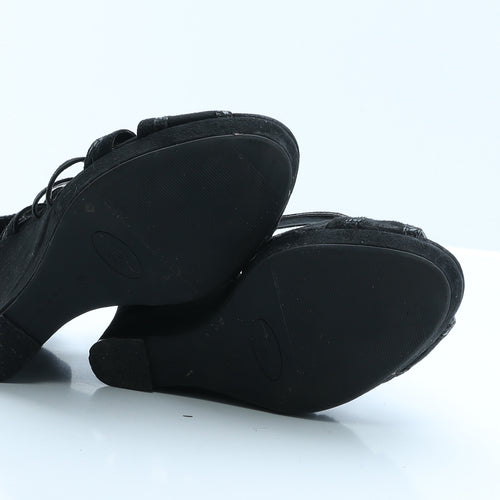 New Look Womens Black Animal Print Polyester Strappy Heel UK 6 EUR 39