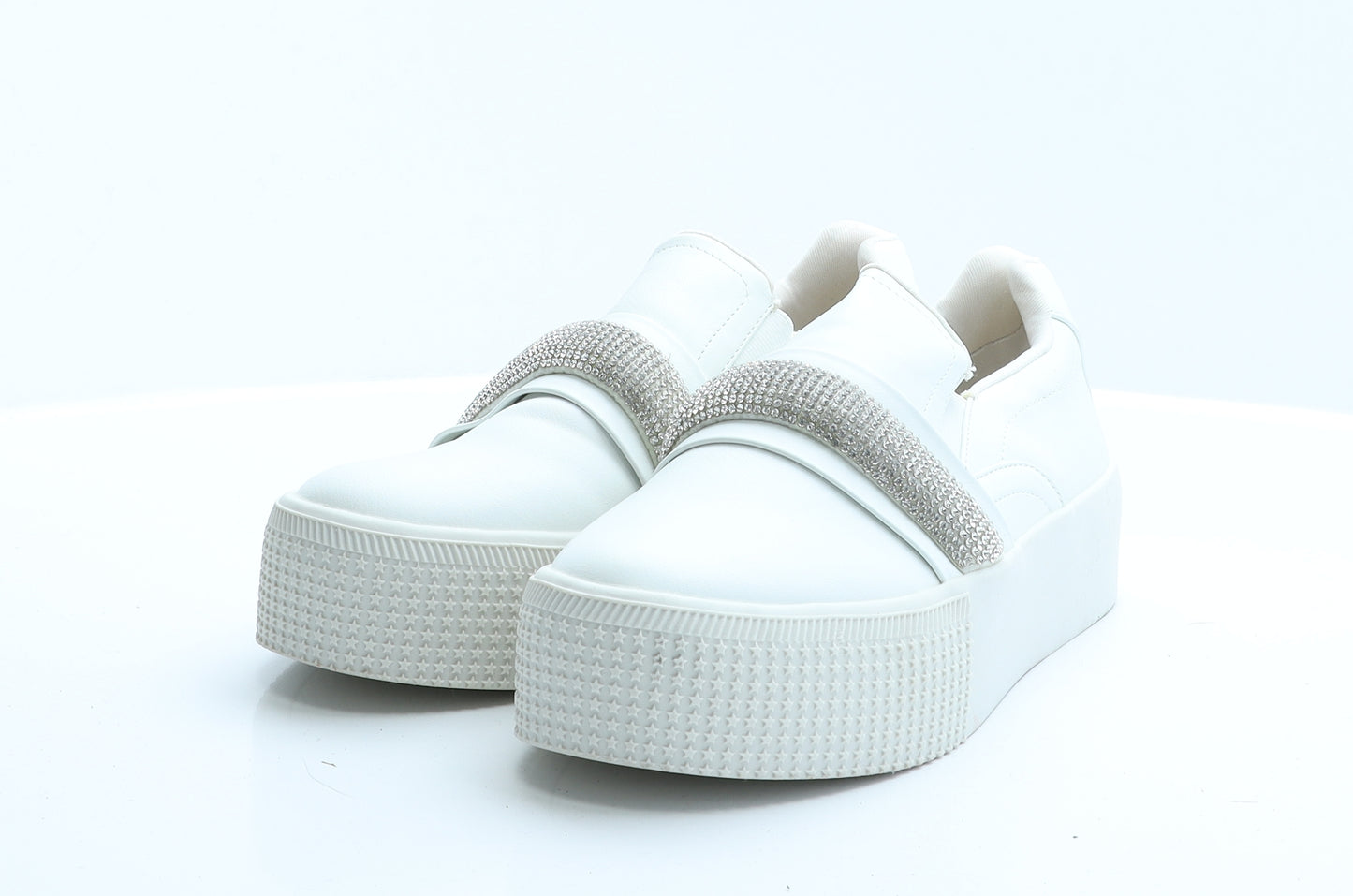 Kurt Geiger Womens White  Polyester Trainer  6 EUR 39