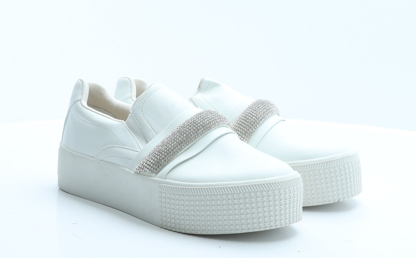 Kurt Geiger Womens White  Polyester Trainer  6 EUR 39