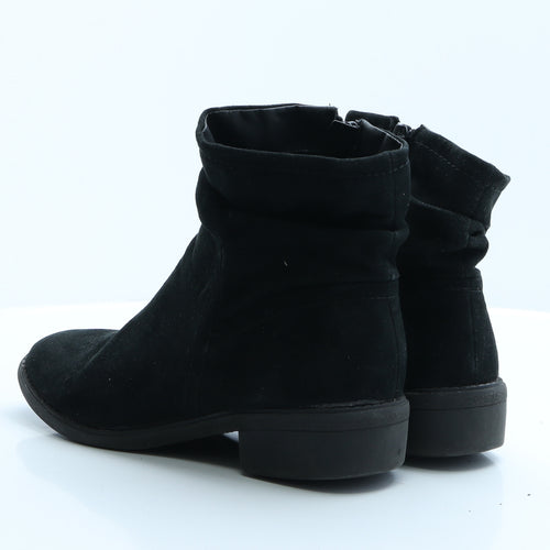 Preworn Womens Black  Polyester Bootie Boot 4