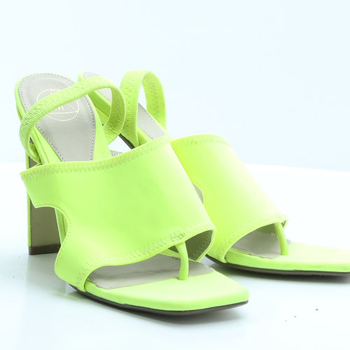 Missguided Womens Green  Polyester Strappy Heel 7 EUR 40