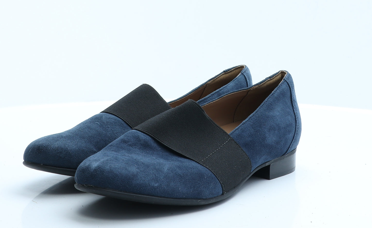Clarks Womens Blue  Polyester Ballet Casual 7  9.5
