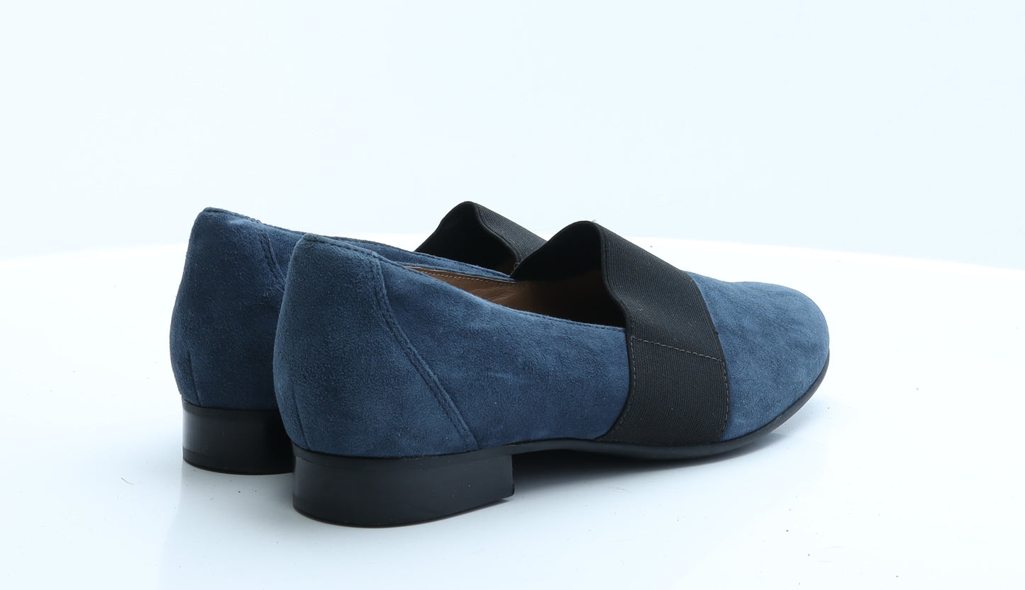 Clarks Womens Blue  Polyester Ballet Casual 7  9.5
