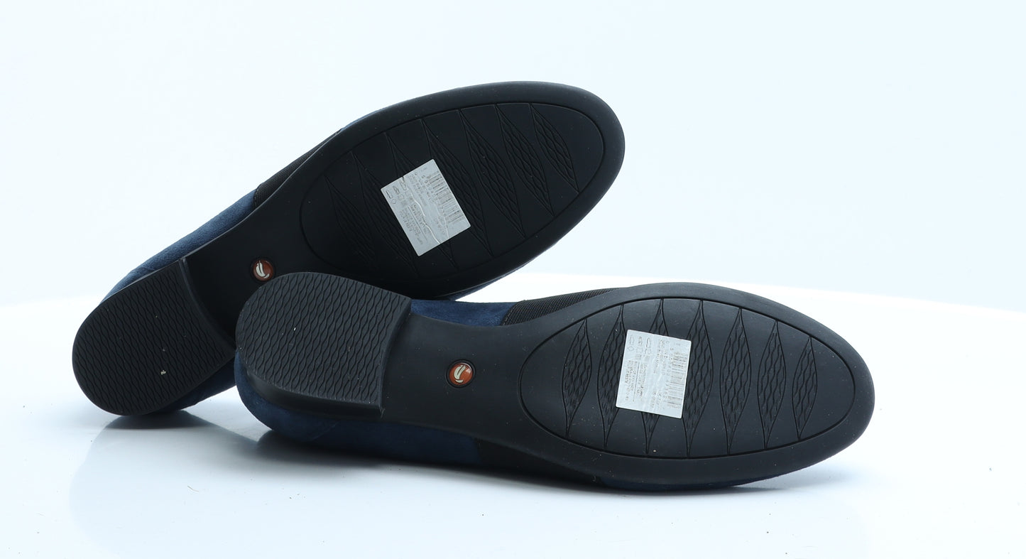 Clarks Womens Blue  Polyester Ballet Casual 7  9.5