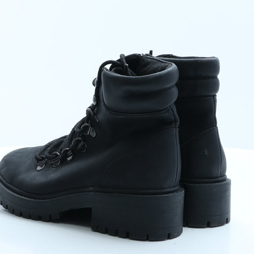 Primark Womens Black  Polyester Combat Boot 3 EUR 36