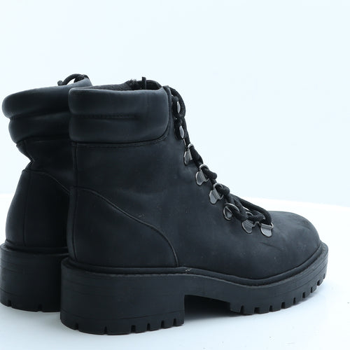 Primark Womens Black  Polyester Combat Boot 3 EUR 36