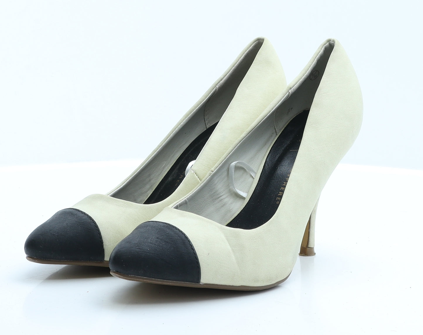 Atmosphere Womens Beige Colourblock Polyester Court Heel 5 EUR 38