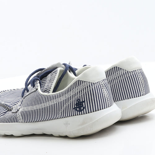 Skechers Womens Blue  Fabric Loafer Flat 5 38