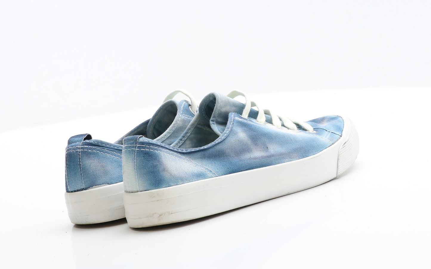 H&M Womens Blue Tie Dye Fabric Trainer Casual 4 37