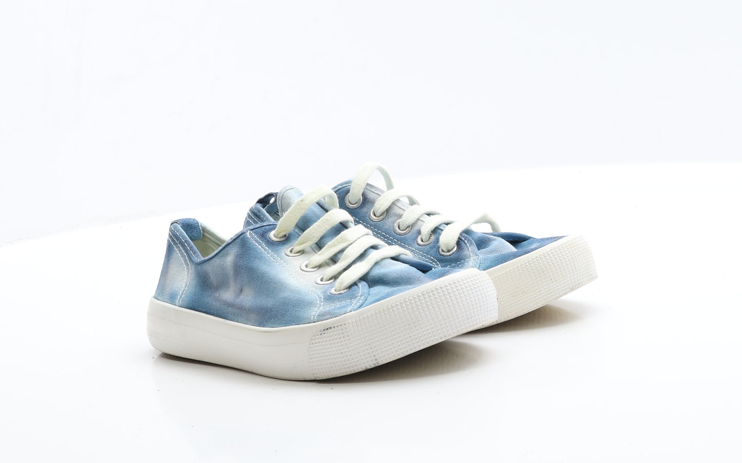 H&M Womens Blue Tie Dye Fabric Trainer Casual 4 37