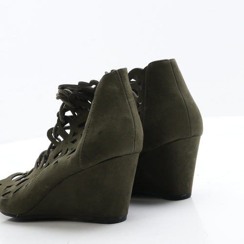 Primark Womens Green  Faux Suede Strappy Heel 5 EUR 38