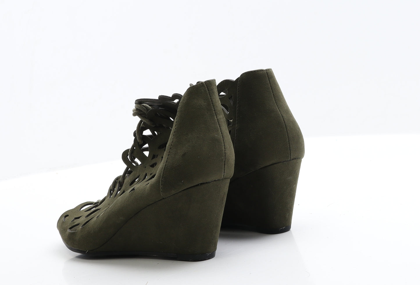 Primark Womens Green  Faux Suede Strappy Heel 5 EUR 38