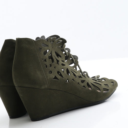 Primark Womens Green  Faux Suede Strappy Heel 5 EUR 38