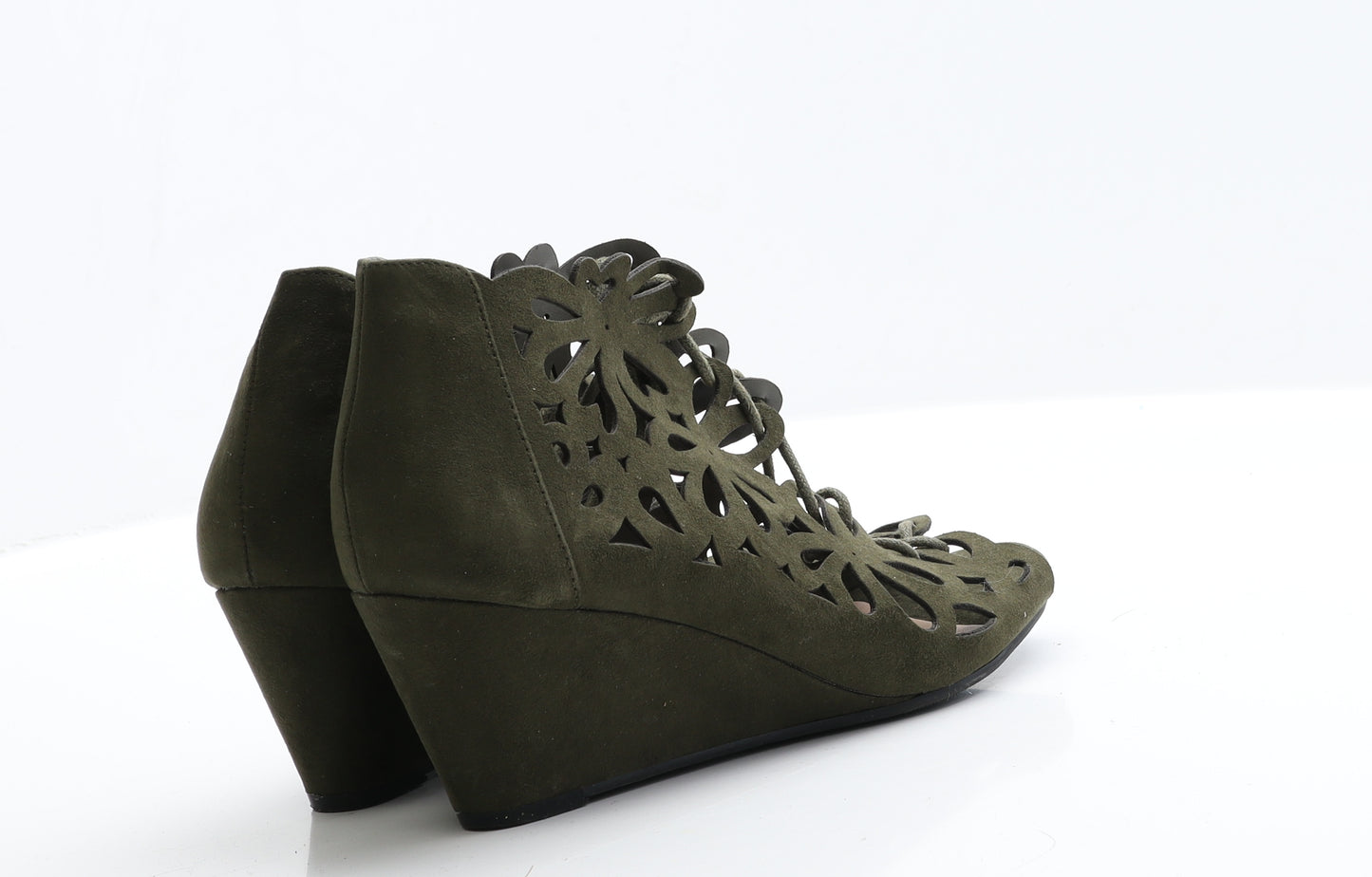 Primark Womens Green  Faux Suede Strappy Heel 5 EUR 38
