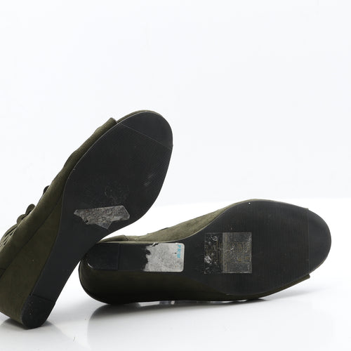 Primark Womens Green  Faux Suede Strappy Heel 5 EUR 38