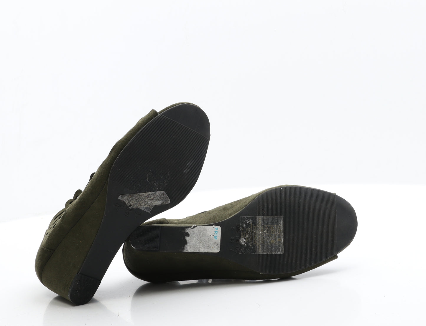 Primark Womens Green  Faux Suede Strappy Heel 5 EUR 38