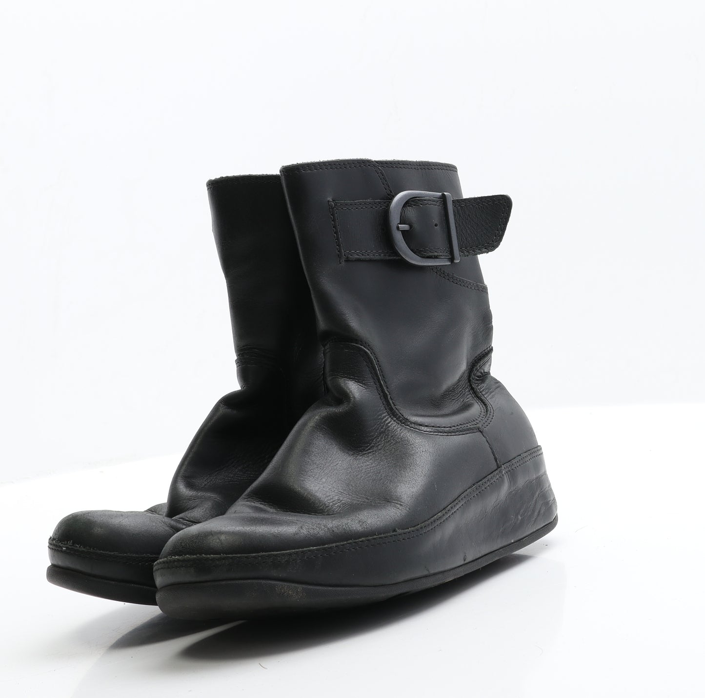 FitFlop Womens Black  Leather Biker Boot 5 EUR 38