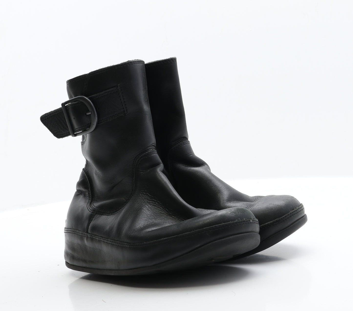 FitFlop Womens Black  Leather Biker Boot 5 EUR 38