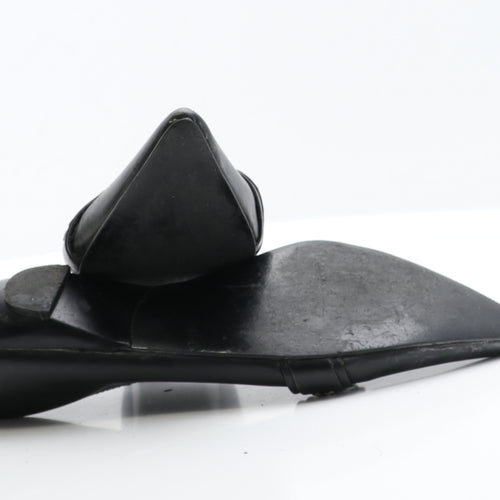 George Womens Black  Leather Slip On Flat 7 40