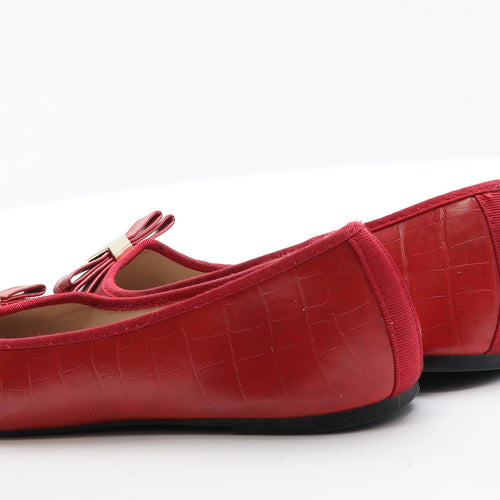 Primark Womens Red  Faux Leather Ballet Flat 7 EUR 40