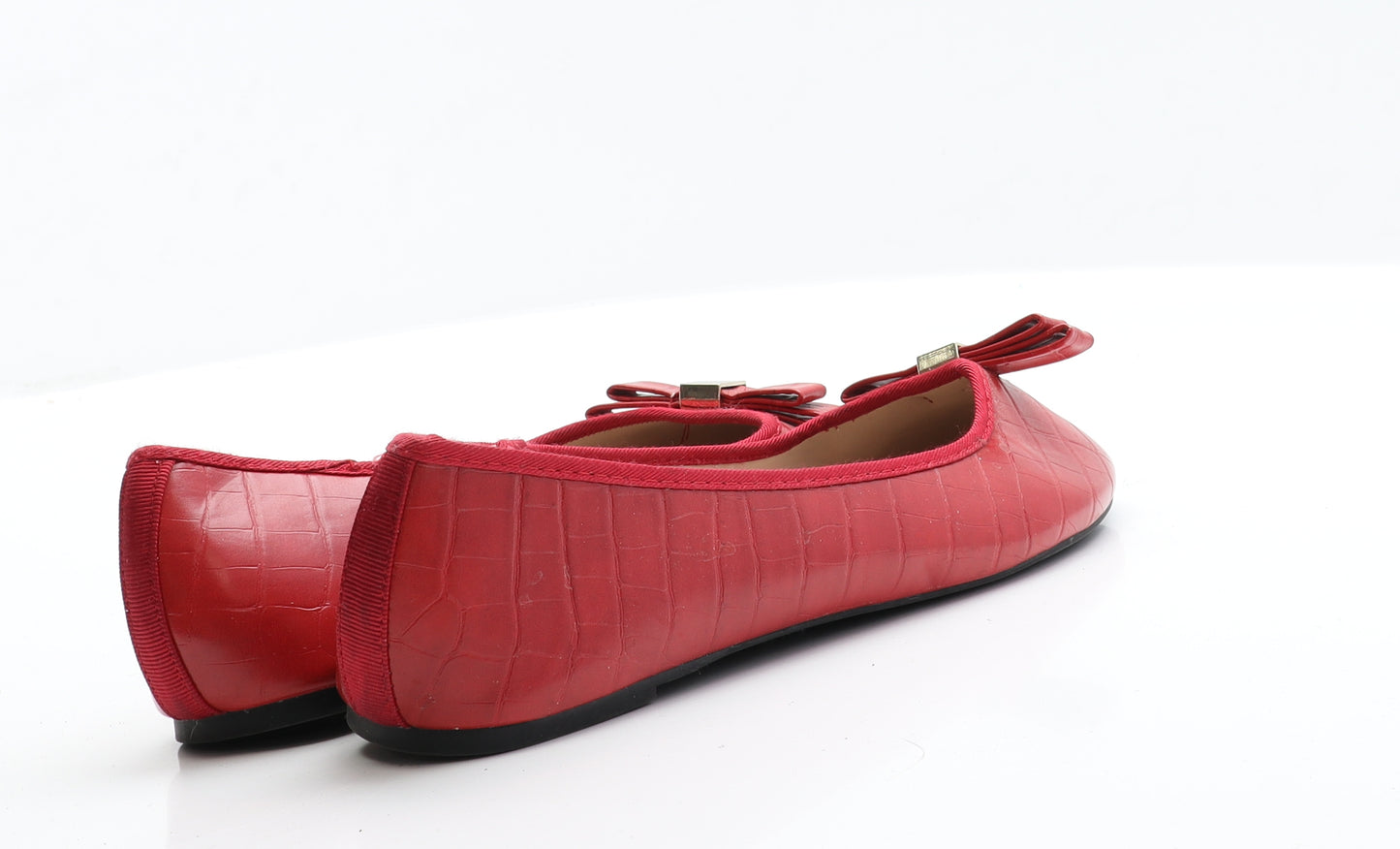 Primark Womens Red  Faux Leather Ballet Flat 7 EUR 40