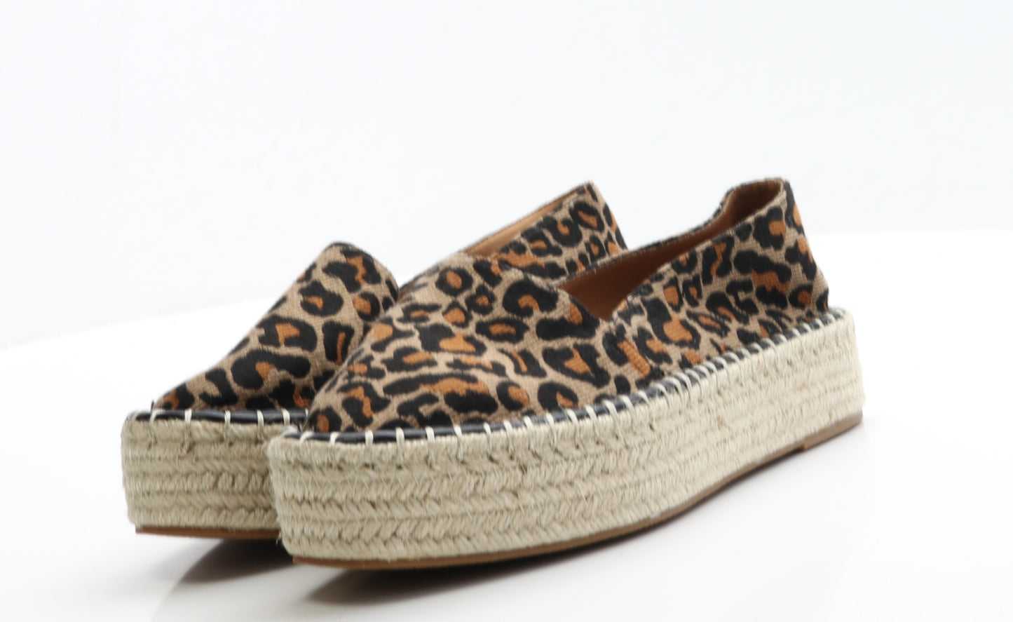 ASOS Womens Brown Geometric Fabric Espadrille Flat 5 38