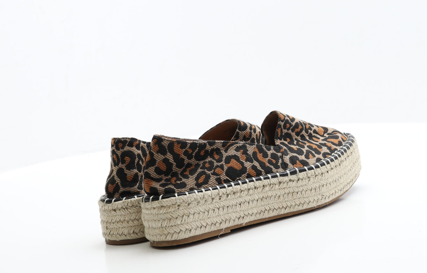 ASOS Womens Brown Geometric Fabric Espadrille Flat 5 38