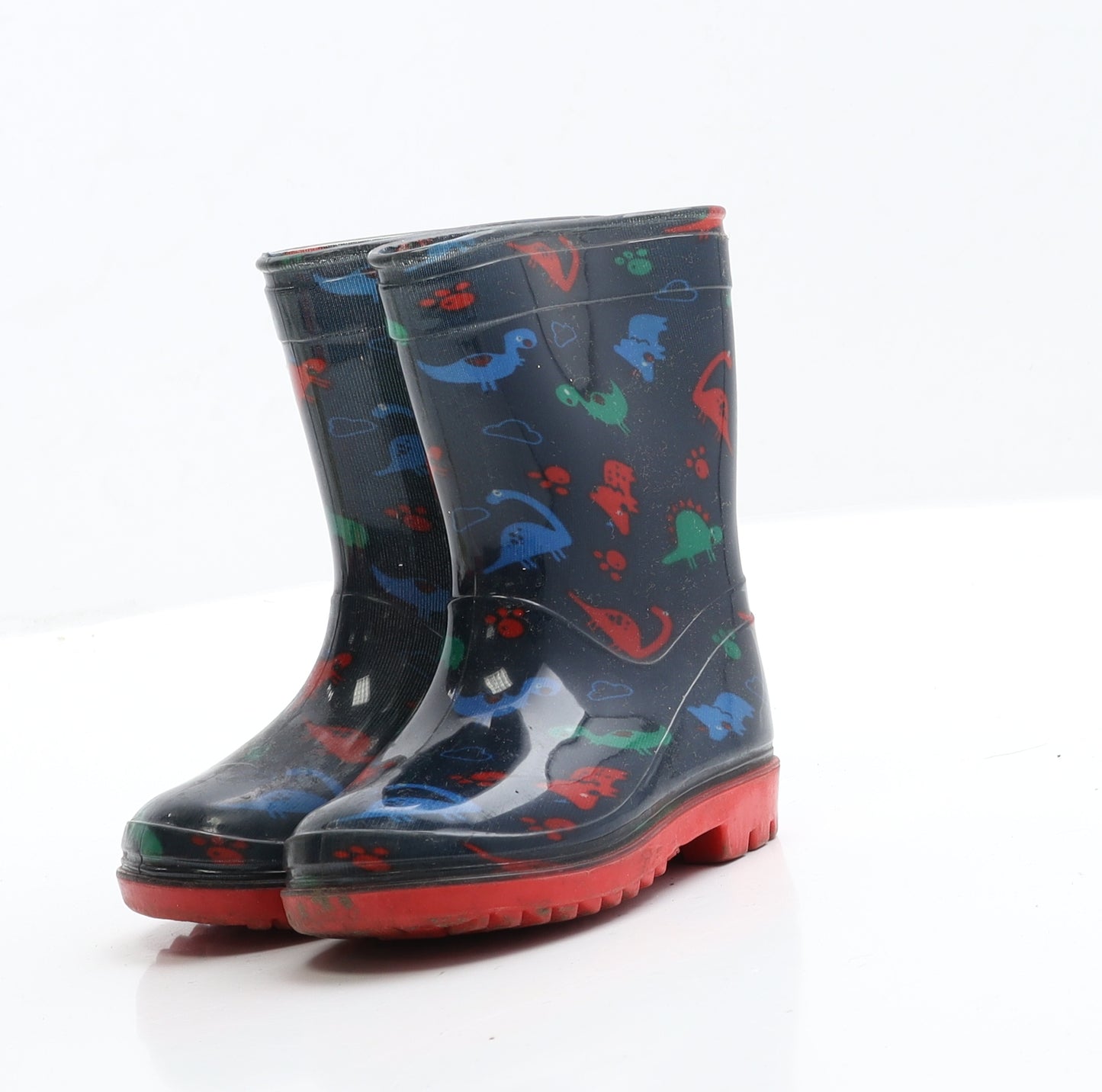 Primark Boys Blue  Rubber Wellies Boot 4   - Dinosaur Detail