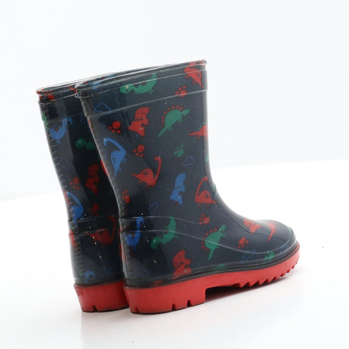 Primark Boys Blue  Rubber Wellies Boot 4   - Dinosaur Detail