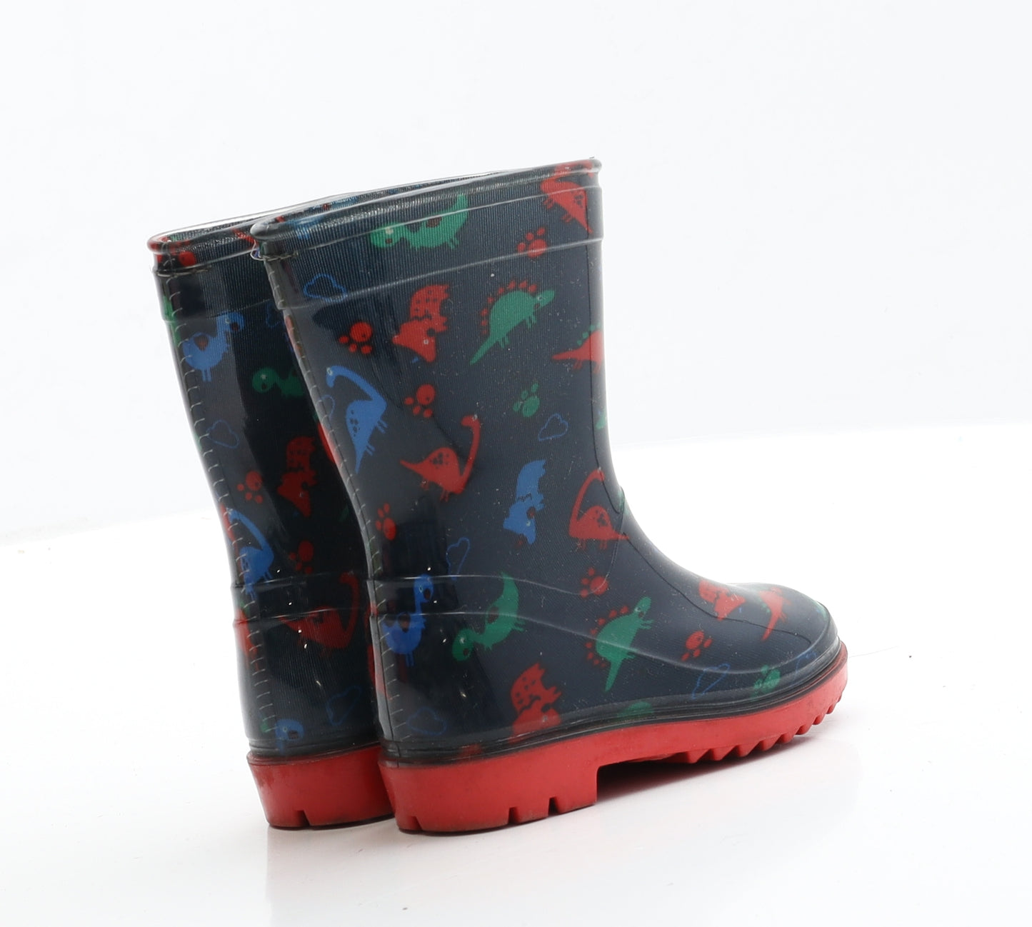 Primark Boys Blue  Rubber Wellies Boot 4   - Dinosaur Detail
