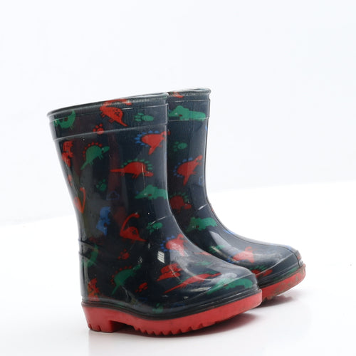 Primark Boys Blue  Rubber Wellies Boot 4   - Dinosaur Detail