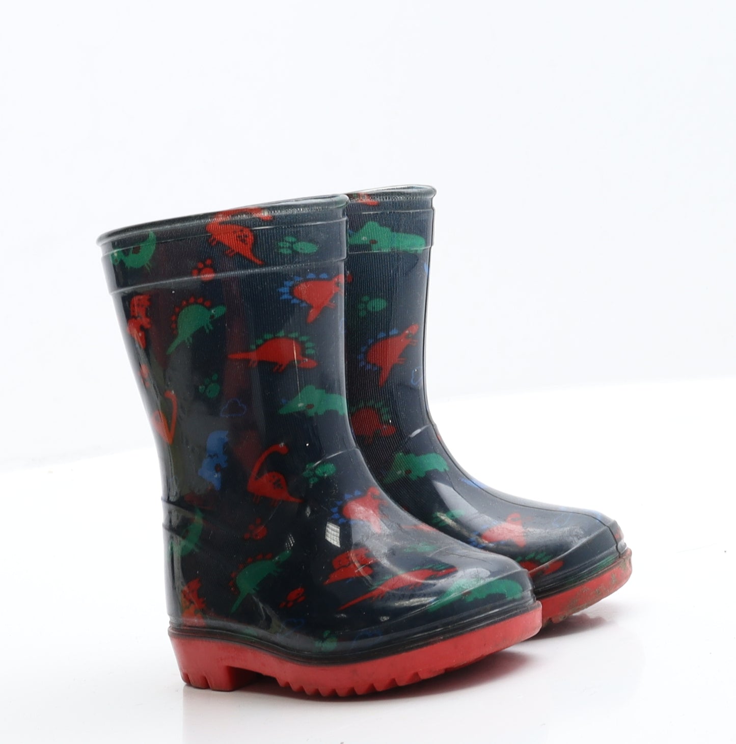 Primark Boys Blue  Rubber Wellies Boot 4   - Dinosaur Detail