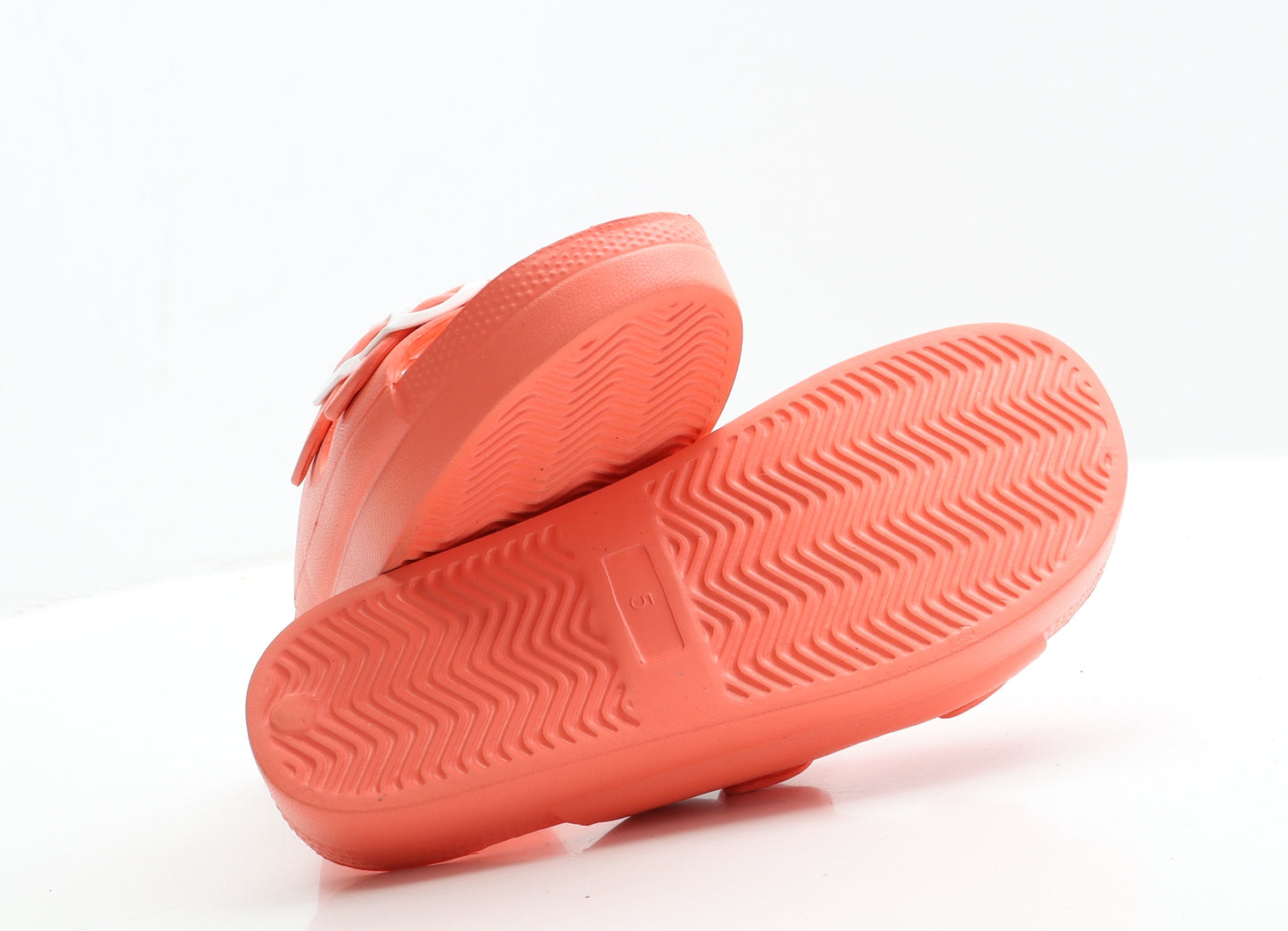 TU Womens Orange  Rubber Slider Flat 5 EUR 38