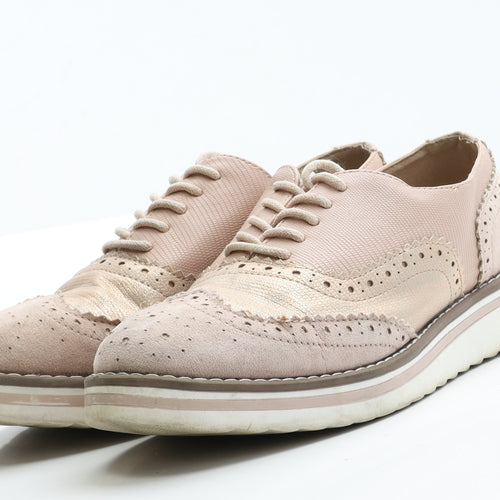 Primark Womens Pink  Polyester Oxford Flat 5 38