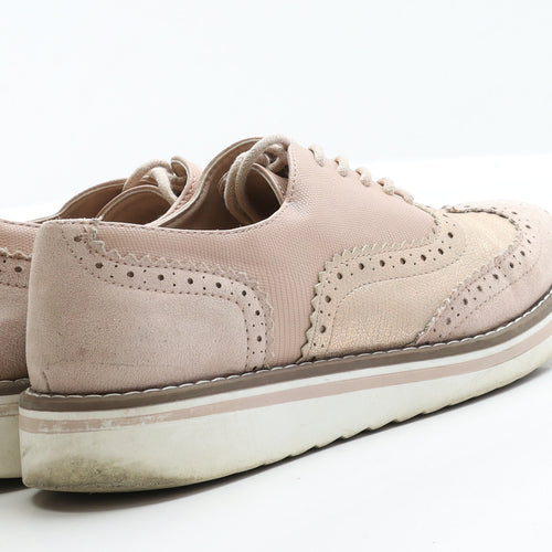Primark Womens Pink  Polyester Oxford Flat 5 38