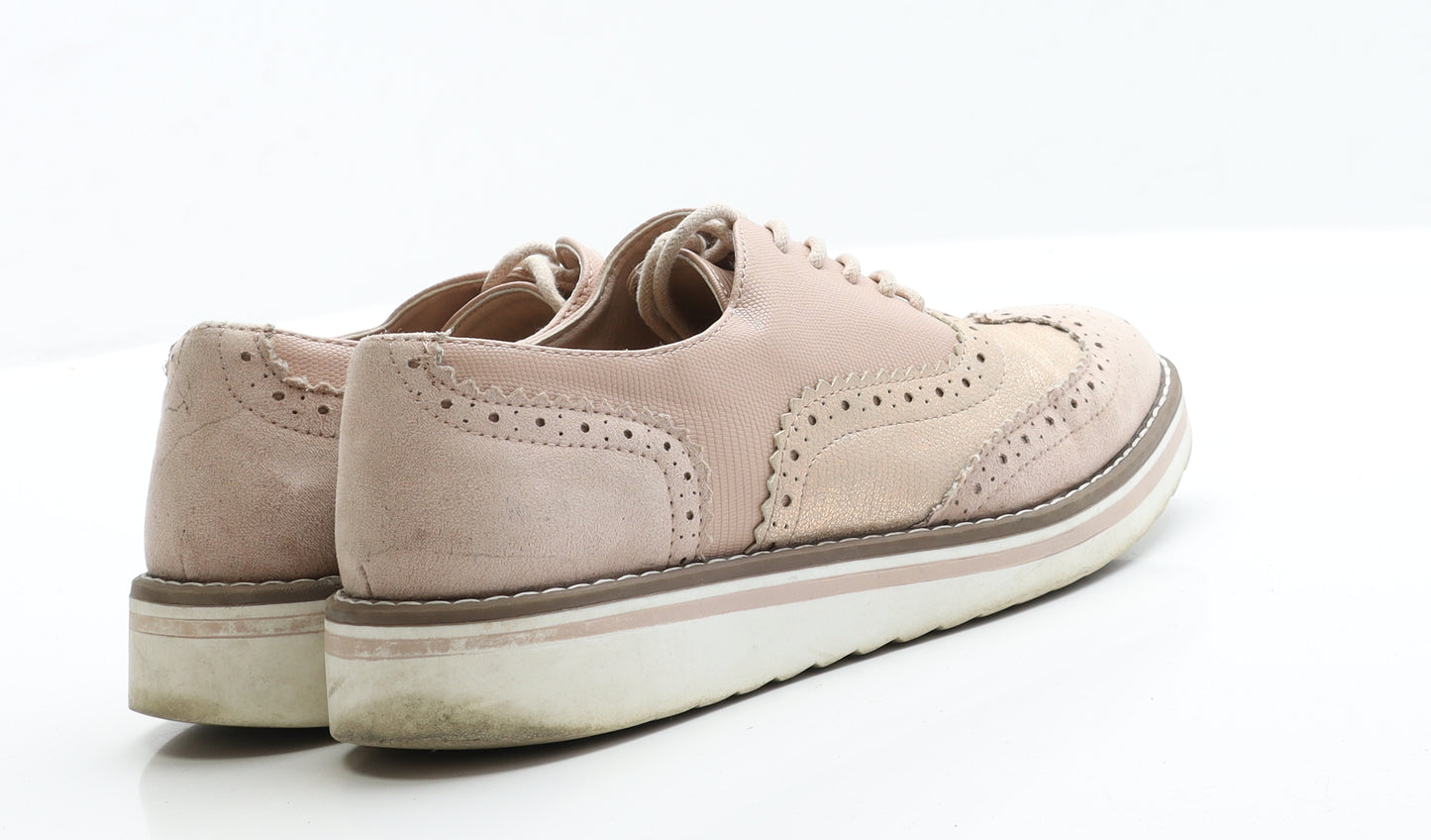 Primark Womens Pink  Polyester Oxford Flat 5 38