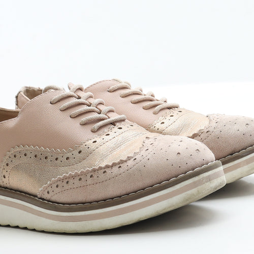 Primark Womens Pink  Polyester Oxford Flat 5 38