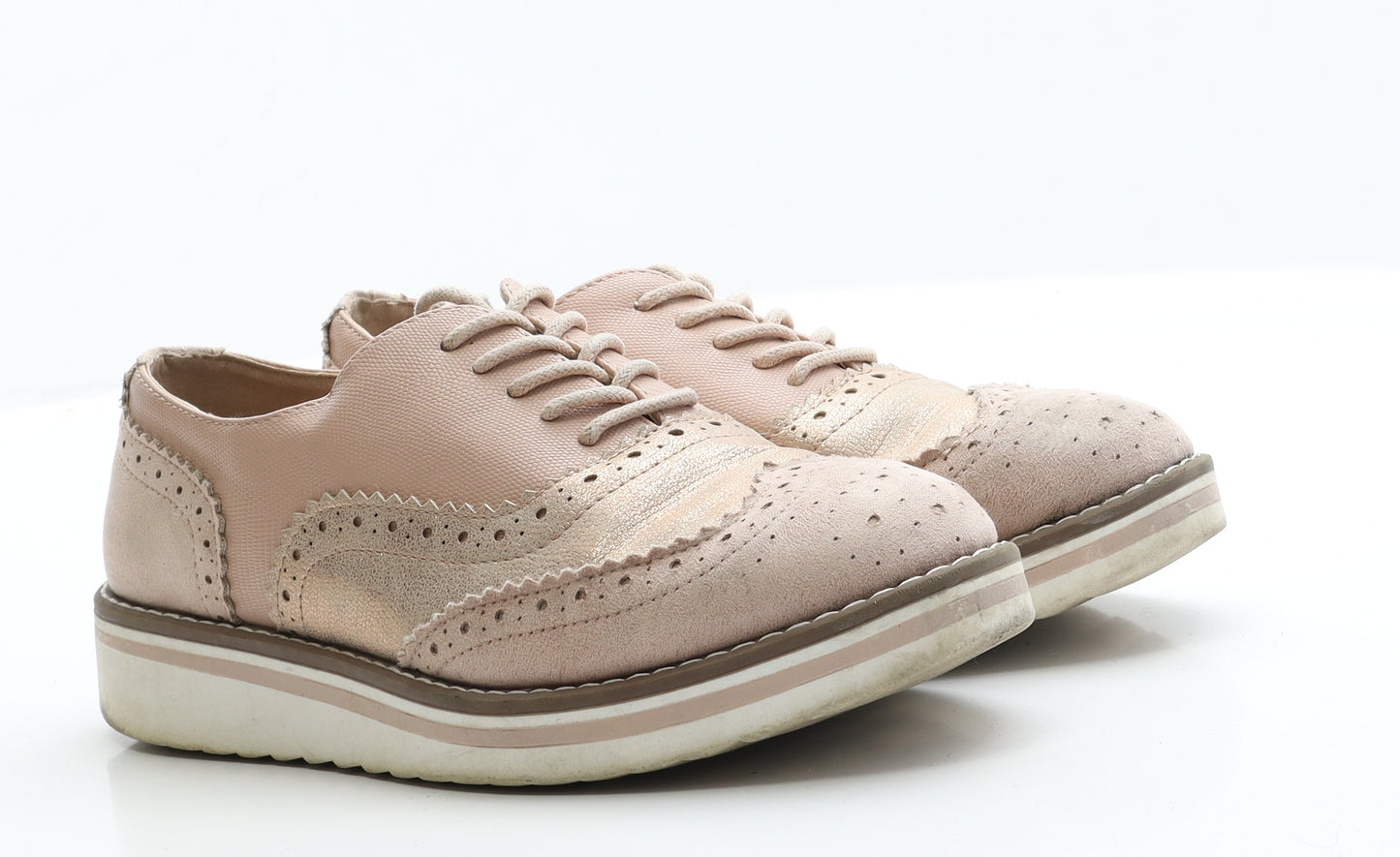 Primark Womens Pink  Polyester Oxford Flat 5 38