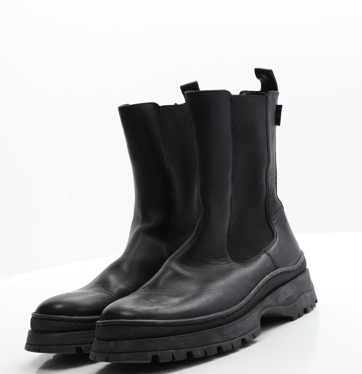 Ted Baker Womens Black  Faux Leather Biker Boot 8 EUR 41