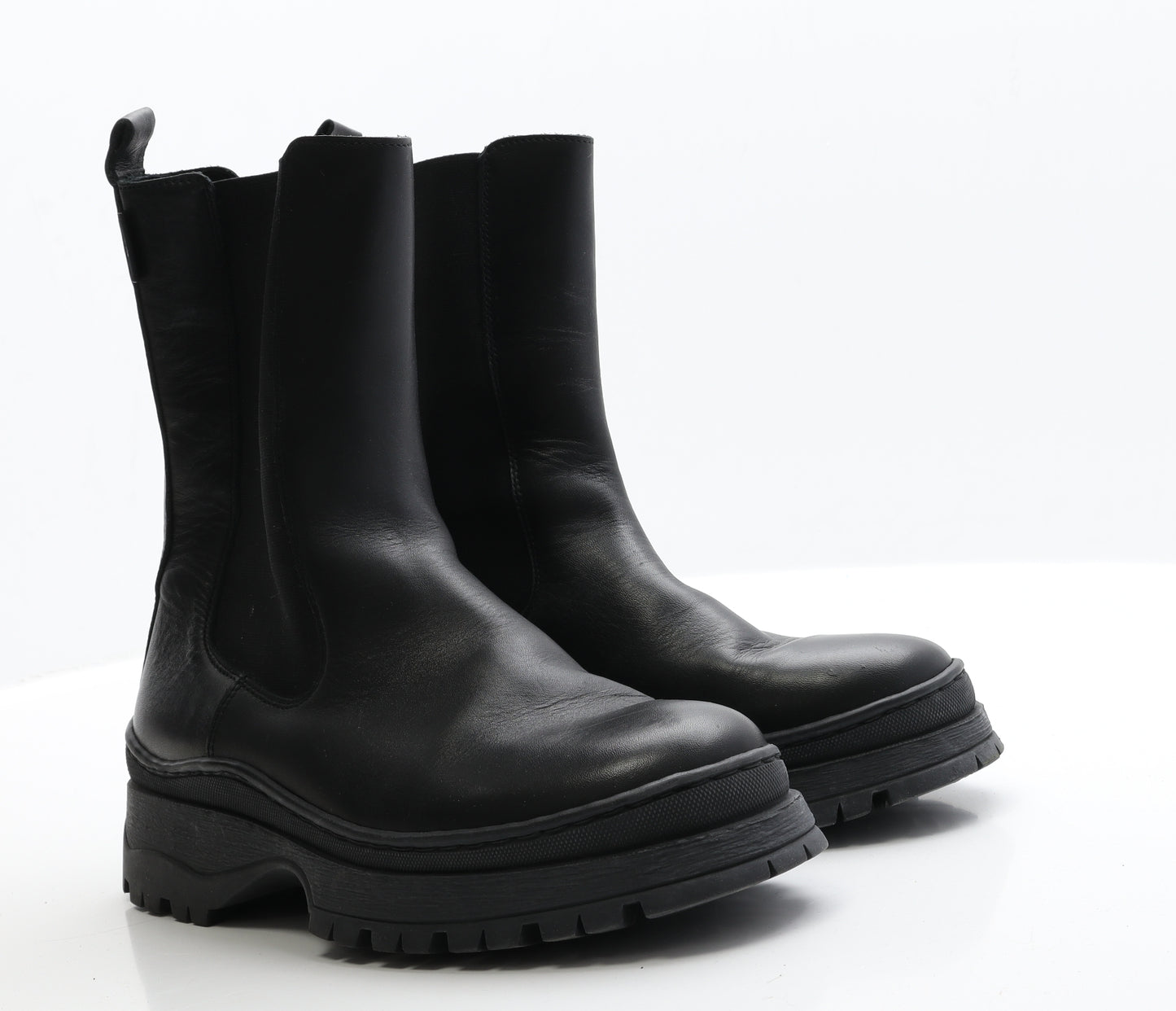Ted Baker Womens Black  Faux Leather Biker Boot 8 EUR 41