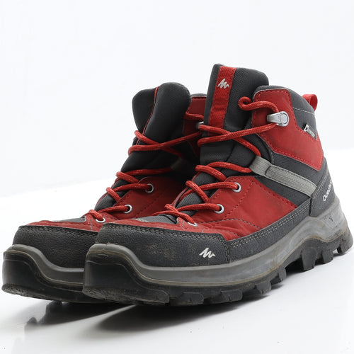 Quechua Boys Red  Polyester Bootie Boot 2.5 EUR 35  - Walking Boots