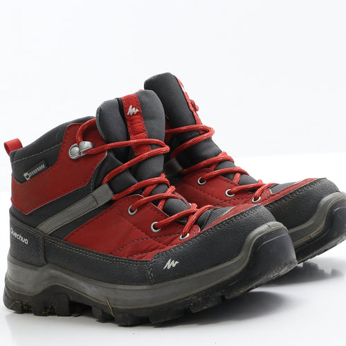 Quechua Boys Red  Polyester Bootie Boot 2.5 EUR 35  - Walking Boots