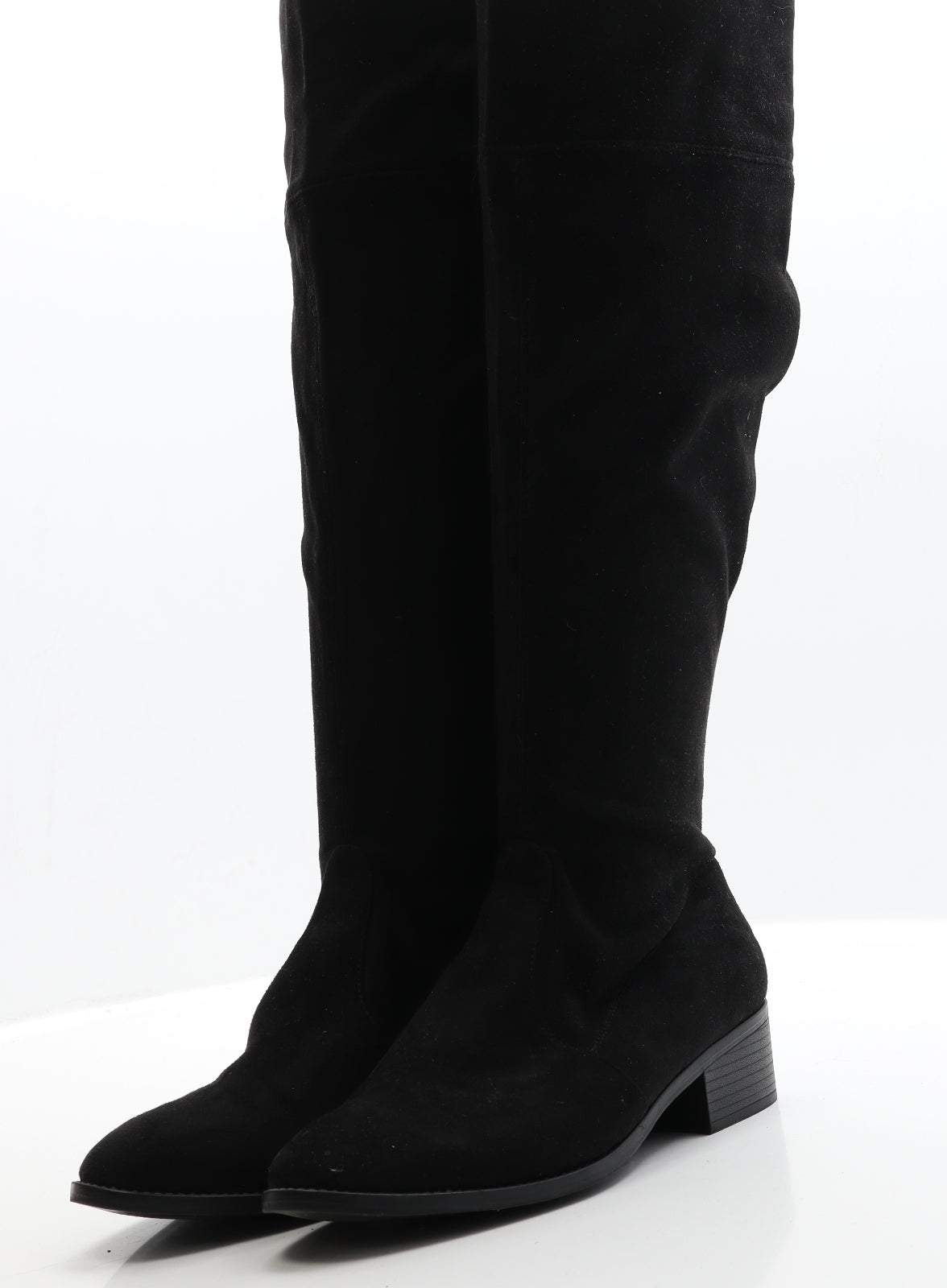 New Look Womens Black  Faux Suede Slip On Boot 5 EUR 38