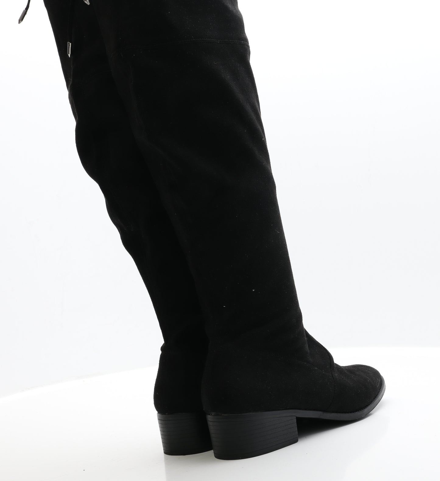 New Look Womens Black  Faux Suede Slip On Boot 5 EUR 38