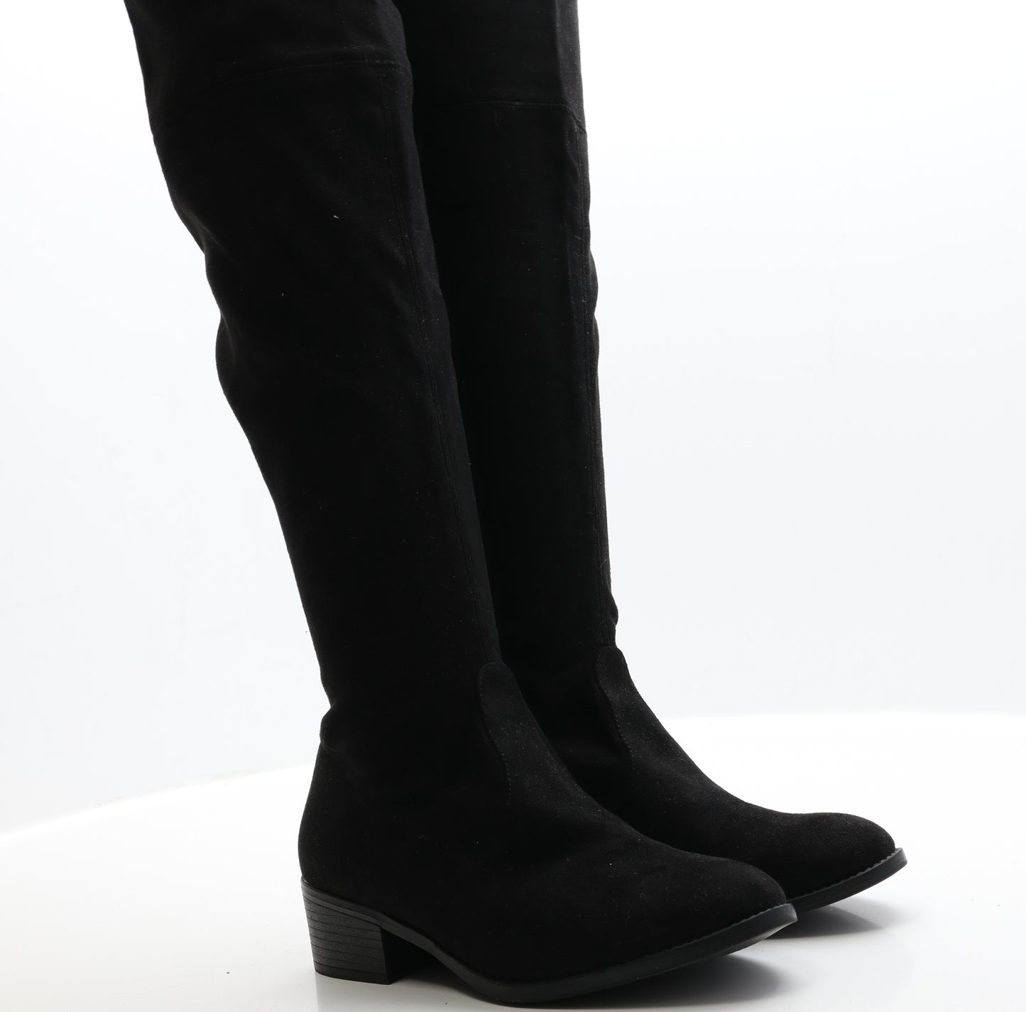 New Look Womens Black  Faux Suede Slip On Boot 5 EUR 38