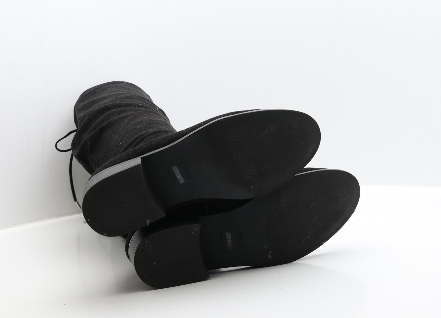 New Look Womens Black  Faux Suede Slip On Boot 5 EUR 38