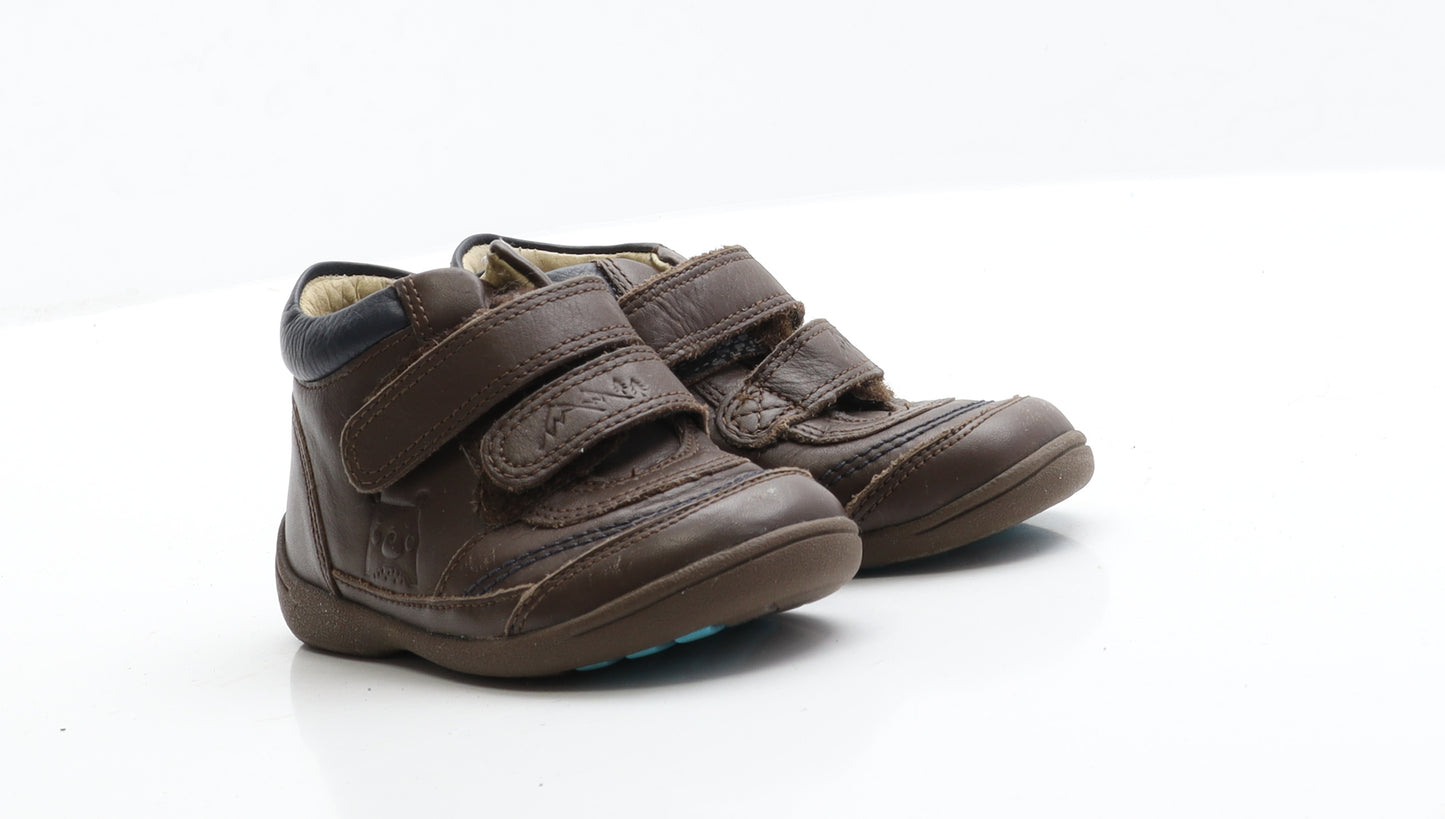 Start-Rite Boys Brown  Faux Leather Boat Shoe Boot 6.5 EUR 23
